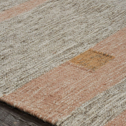 8' X 10' Vanilla Cream Geometric Flatweave Handmade Stain Resistant Area Rug With Fringe