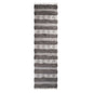 10' Grey And Silver Wool Striped Flatweave Handmade Stain Resistant Runner Rug With Fringe