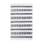8' X 10' Black And Ivory Wool Striped Flatweave Handmade Stain Resistant Area Rug With Fringe