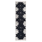 10' Black And Ivory Wool Geometric Flatweave Handmade Stain Resistant Runner Rug With Fringe