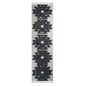10' Ivory And Charcoal Wool Geometric Flatweave Handmade Stain Resistant Runner Rug With Fringe