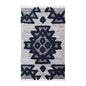 4' X 6' Black And Ivory Wool Geometric Flatweave Handmade Stain Resistant Area Rug With Fringe