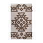 4' X 6' Sand And Taupe Wool Geometric Flatweave Handmade Stain Resistant Area Rug With Fringe