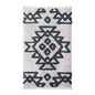 5' X 8' Ivory And Charcoal Wool Geometric Flatweave Handmade Stain Resistant Area Rug With Fringe