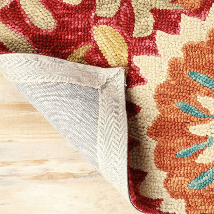 4' X 6' Rust Wool Medallion Tufted Handmade Stain Resistant Area Rug