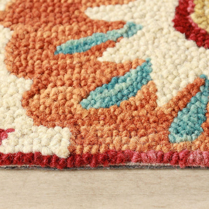 8' X 10' Rust Wool Medallion Tufted Handmade Stain Resistant Area Rug