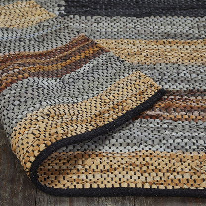 5' X 8' Grey Striped Hand Woven Stain Resistant Area Rug