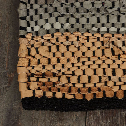 8' X 10' Grey Striped Hand Woven Stain Resistant Area Rug