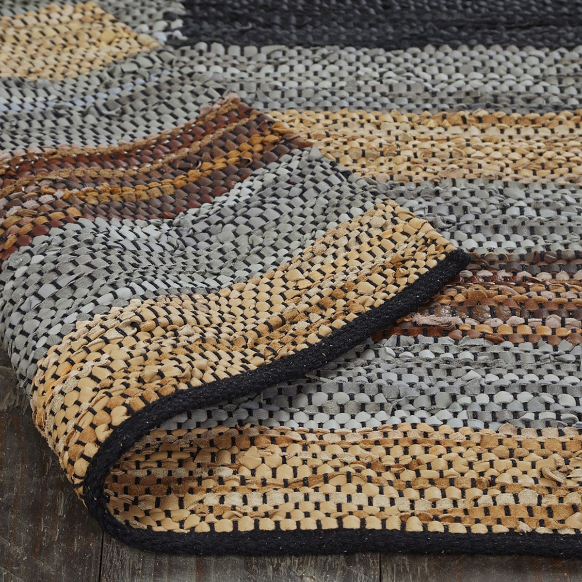 8' X 10' Grey Striped Hand Woven Stain Resistant Area Rug