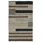 8' X 10' Oatmeal Striped Hand Woven Stain Resistant Area Rug