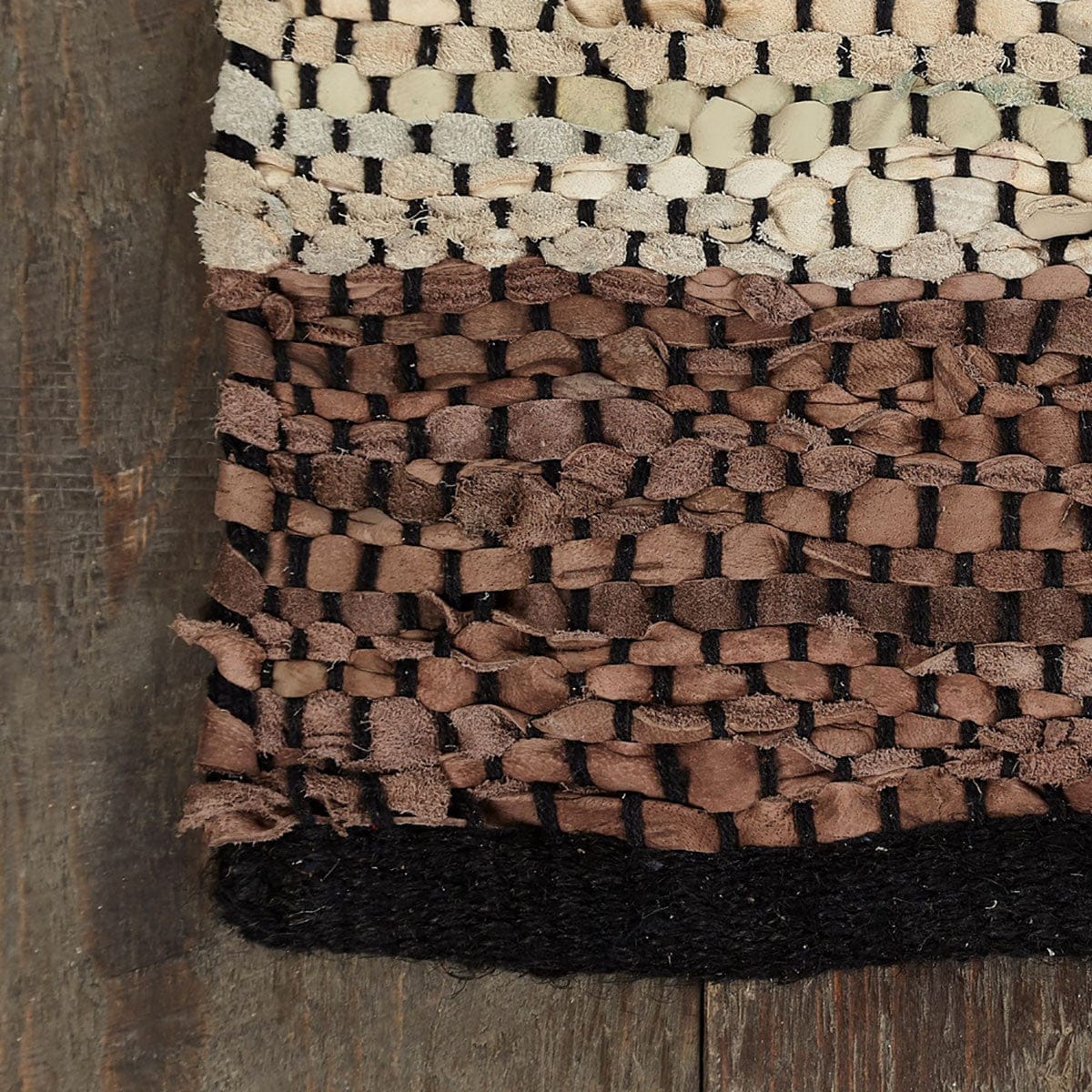 8' X 10' Oatmeal Striped Hand Woven Stain Resistant Area Rug