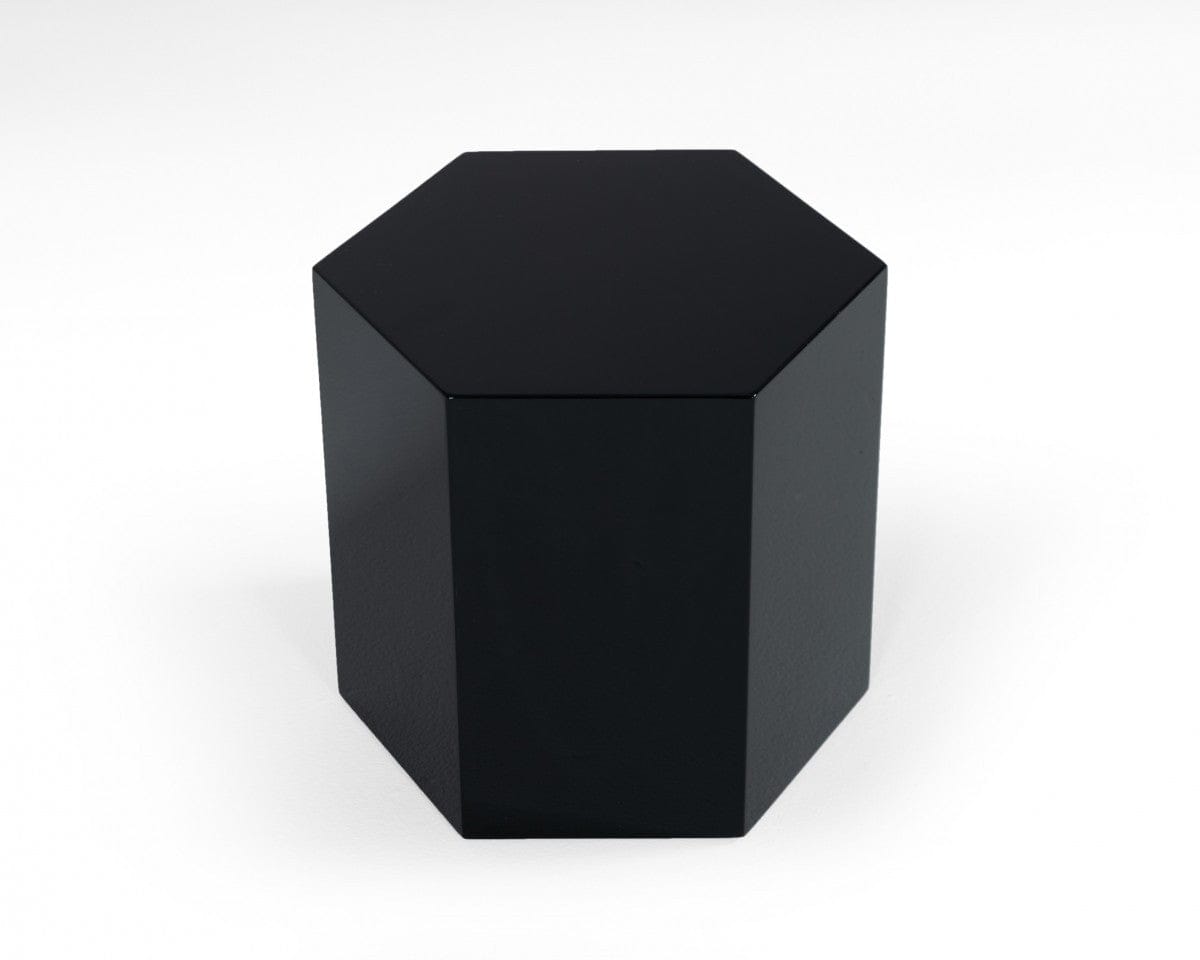 13" Black High Gloss Manufactured Wood Hexagon End Table