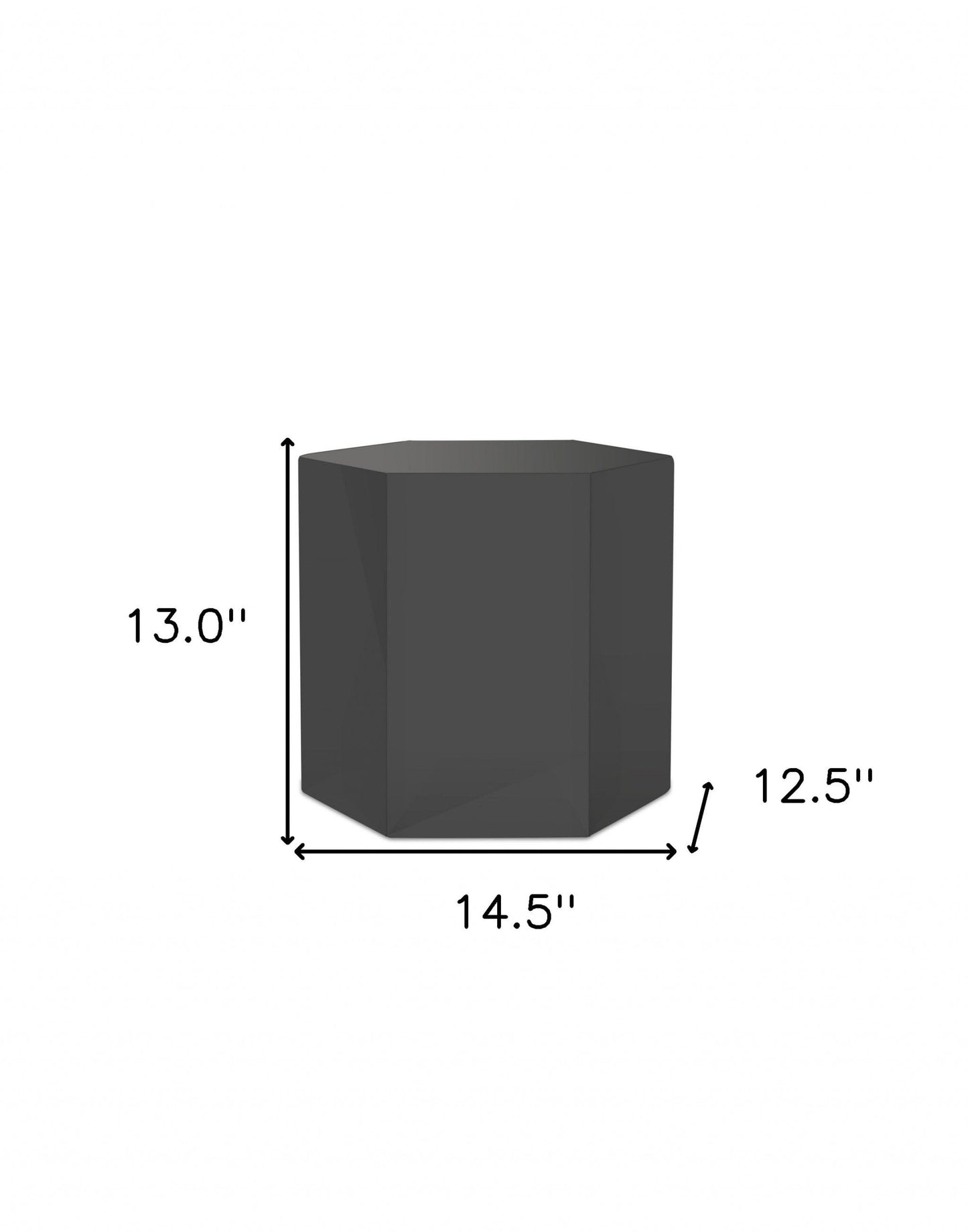 13" Grey High Gloss Manufactured Wood Hexagon End Table