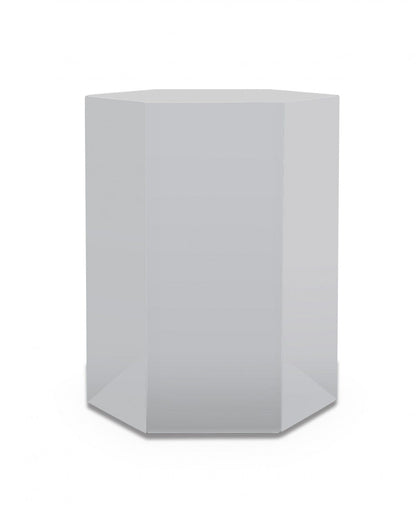 17" Light Grey Manufactured Wood Hexagon End Table