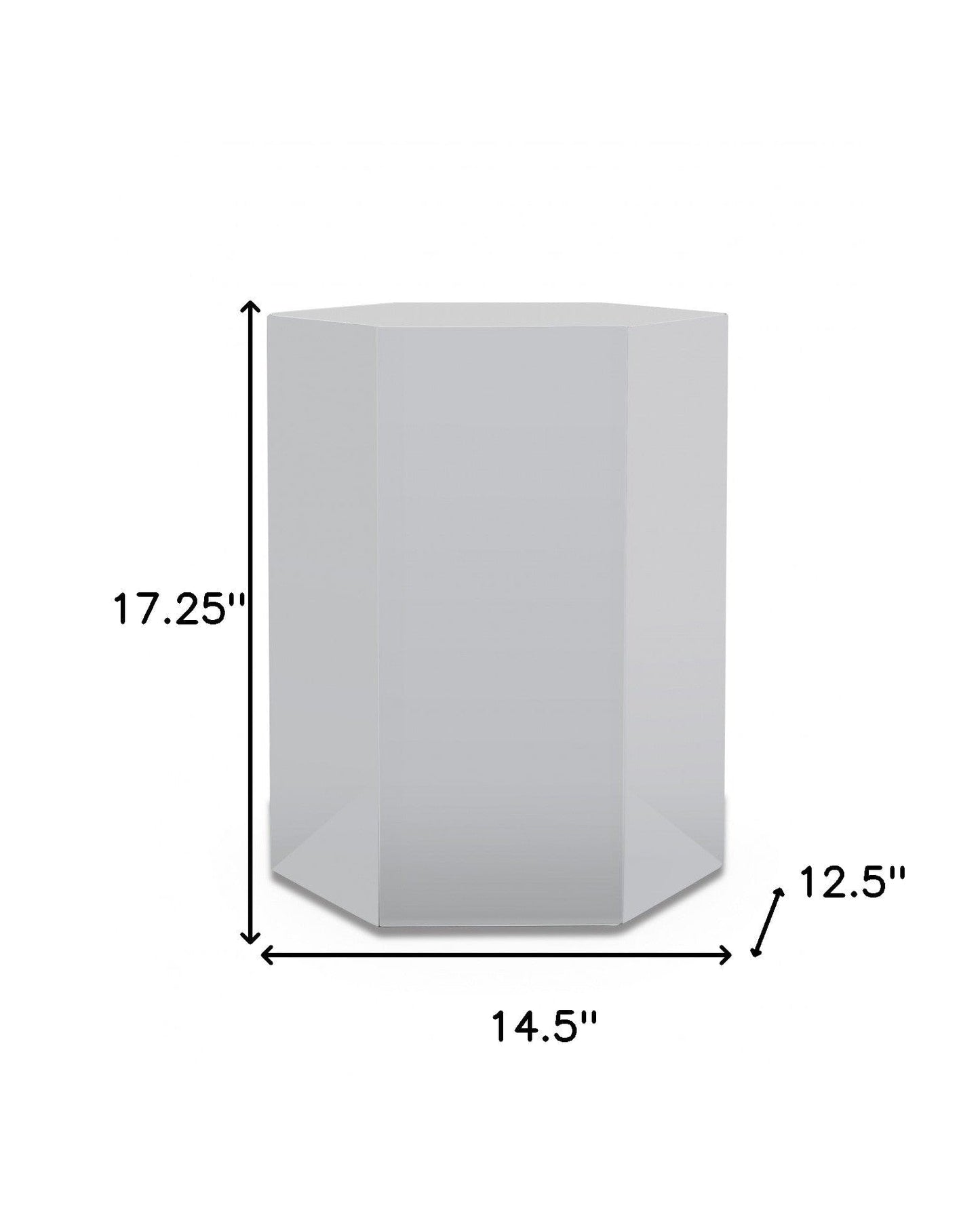 17" Light Grey Manufactured Wood Hexagon End Table