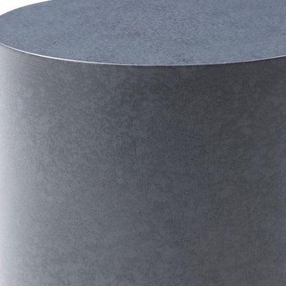 25" Antiqued Copper And Grey Galvanized Metal Round End Table