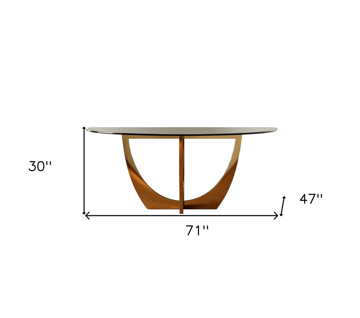 71" Clear And Gold Oval Glass And Stainless Steel Dining Table