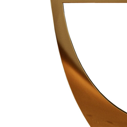 71" Clear And Gold Oval Glass And Stainless Steel Dining Table