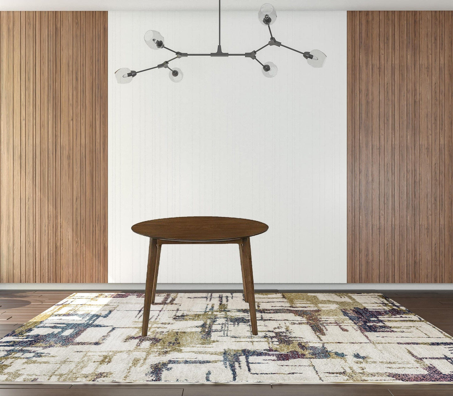 42" Walnut Rounded Solid Wood Dining Table