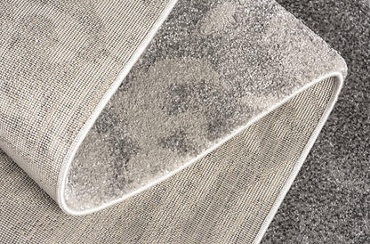 4' X 6' Grey Damask Power Loom Stain Resistant Area Rug