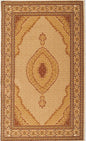 5' X 8' Cream Oriental Power Loom Stain Resistant Area Rug