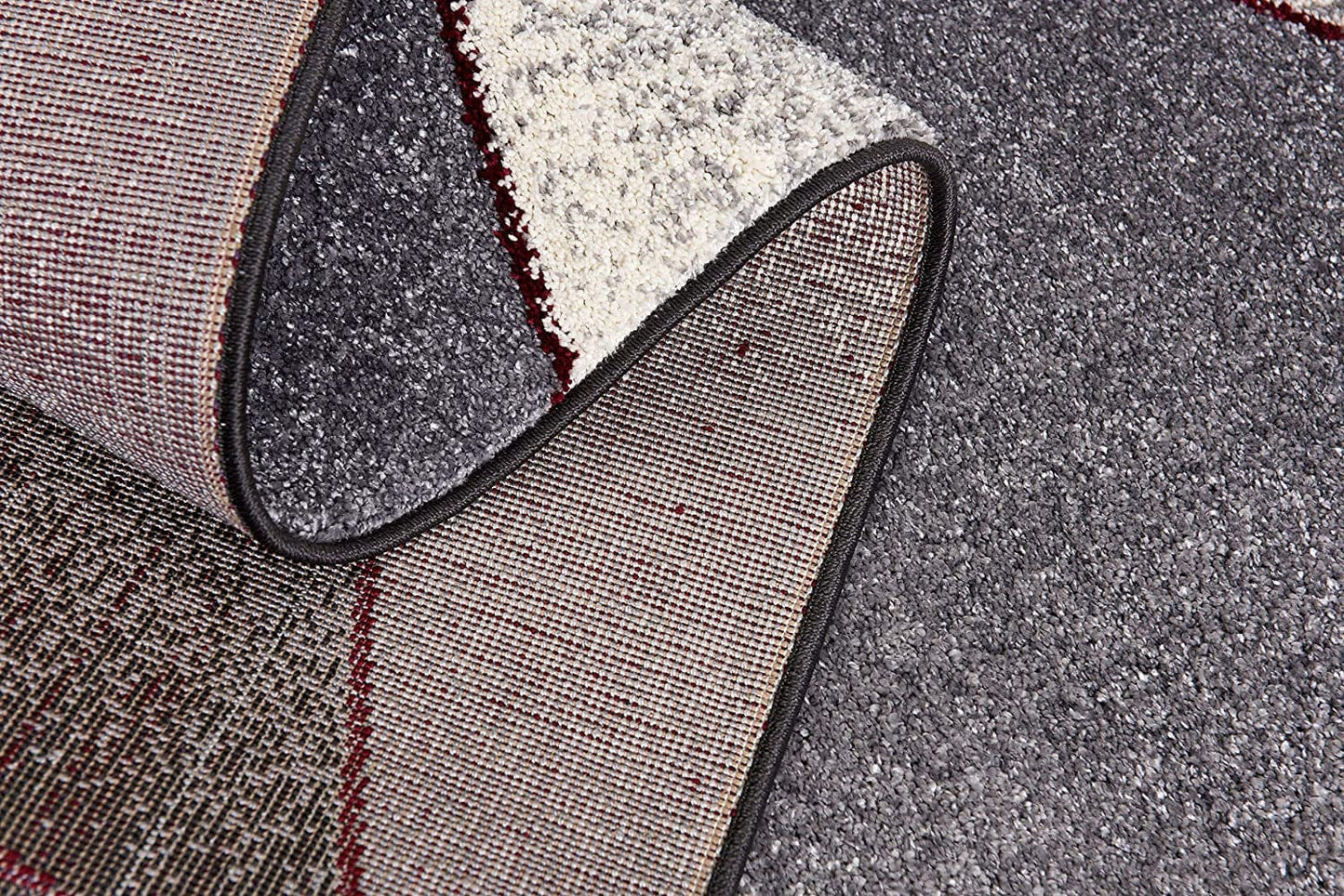 2' X 10' Grey Blue Abstract Geometric Stain Resistant Area Rug