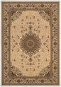 7' X 10' Cream Oriental Medallion Stain Resistant Area Rug