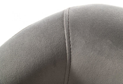 25" Grey Velvet And Silver Solid Color Arm Chair