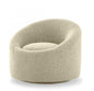 33" Beige 100% Polyester Solid Color Swivel Barrel Chair