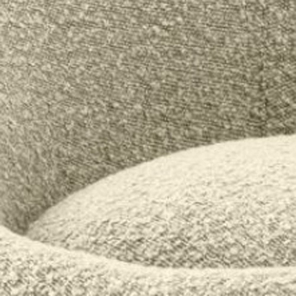 33" Beige 100% Polyester Solid Color Swivel Barrel Chair