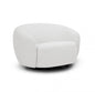 47" Off White 100% Polyester And Black Solid Color Swivel Barrel Chair