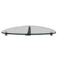 38" Walnut And Clear Glass Triangle Coffee Table