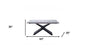 63" Glass and Black Extendable Rectangular Dining Table With X Metal Base