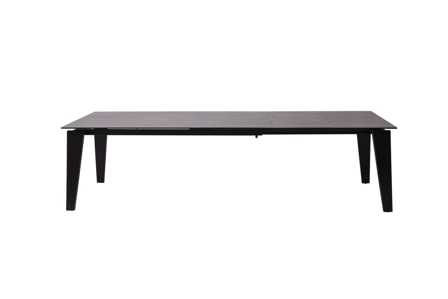 71" Gray and Black Ceramic and Glass Top Extendable Dining Table