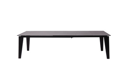 71" Gray and Black Ceramic and Glass Top Extendable Dining Table