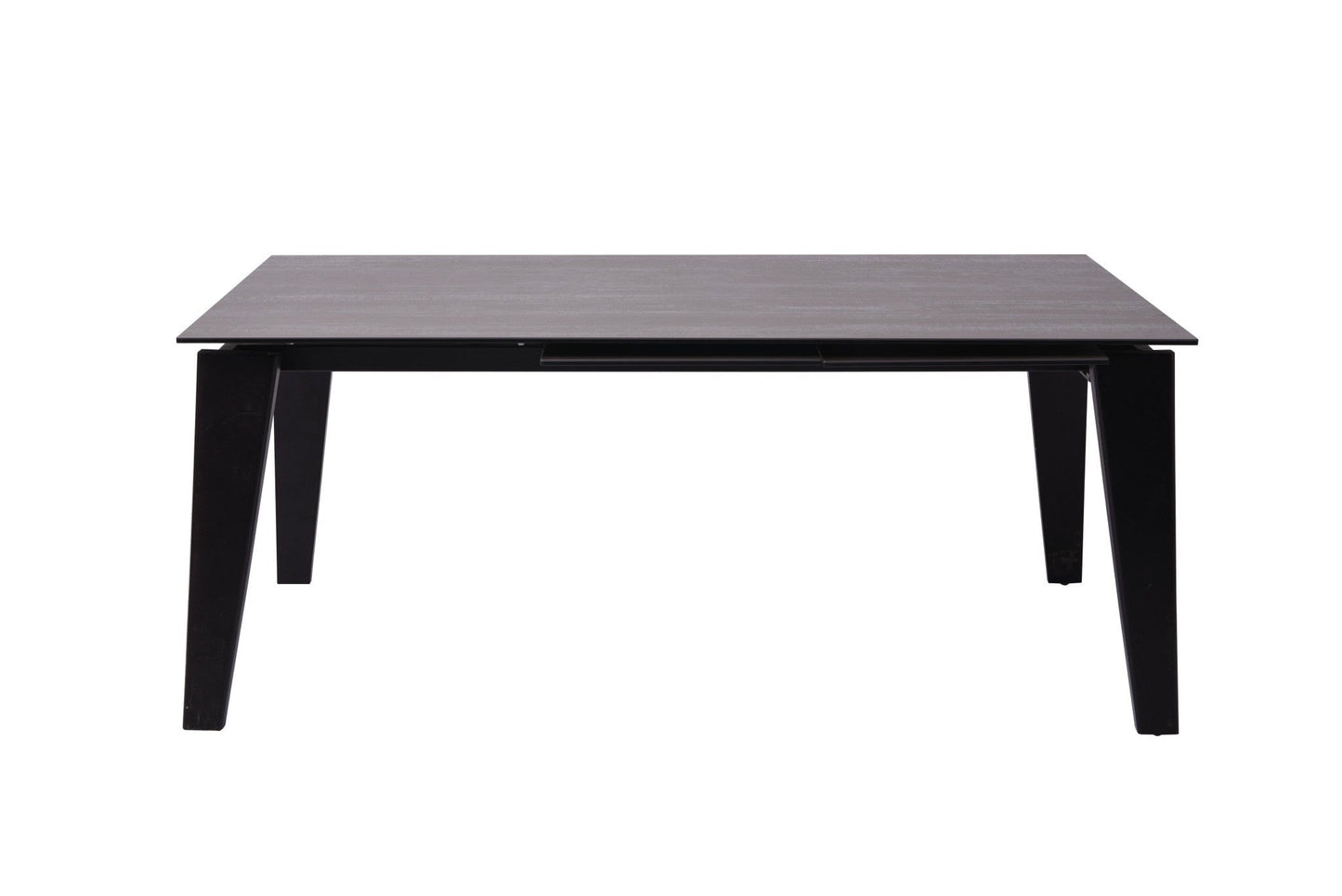 71" Gray and Black Ceramic and Glass Top Extendable Dining Table