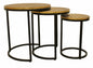 Set Of Three 19" Black And Brass Round Nested Tables