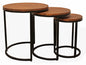 Set Of Three 19" Black And Copper Round Nested Tables
