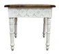24" Ivory And Brown Solid Wood Square End Table