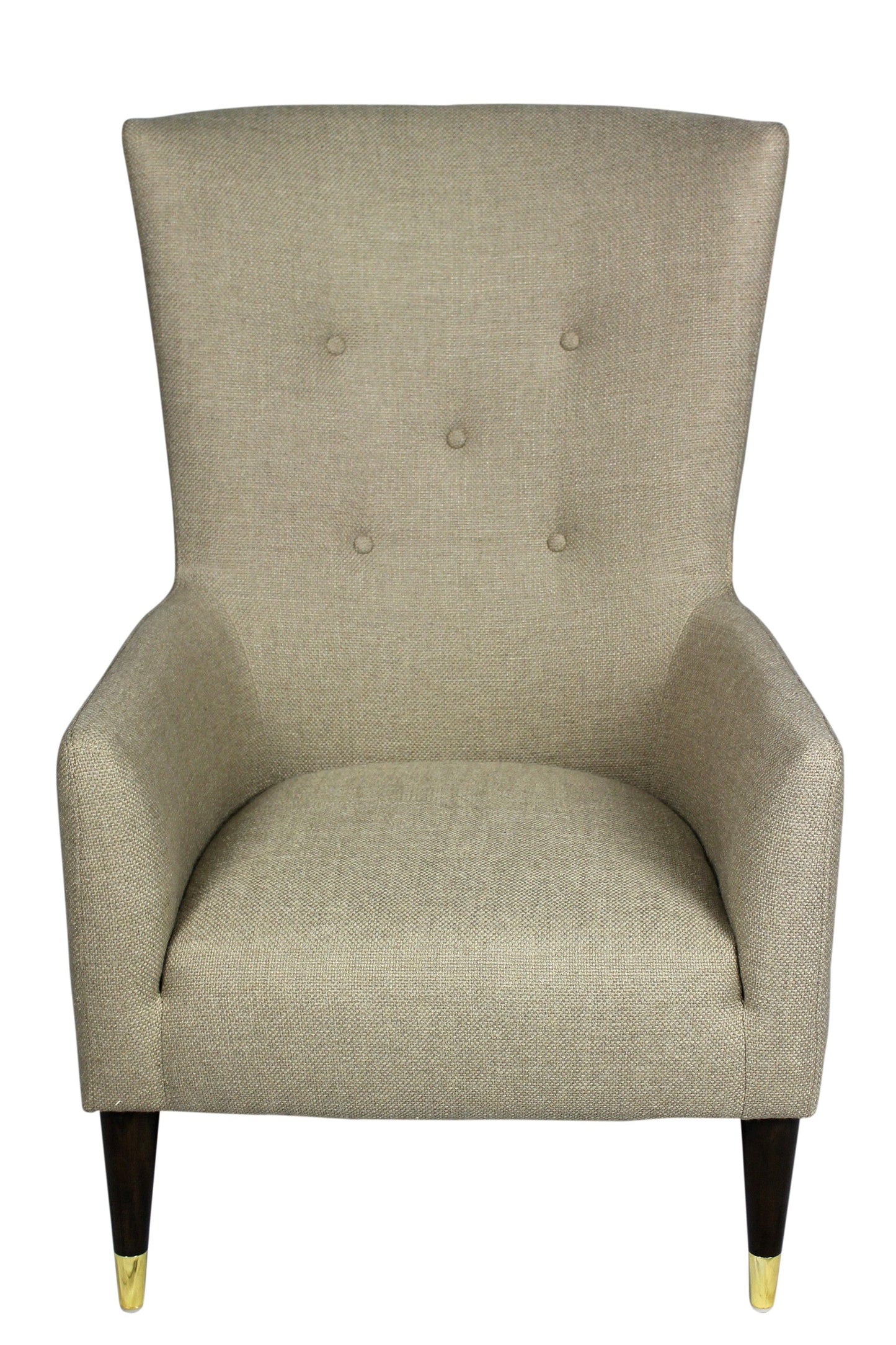 28" Sand 100% Polyester And Natural Solid Color Lounge Chair