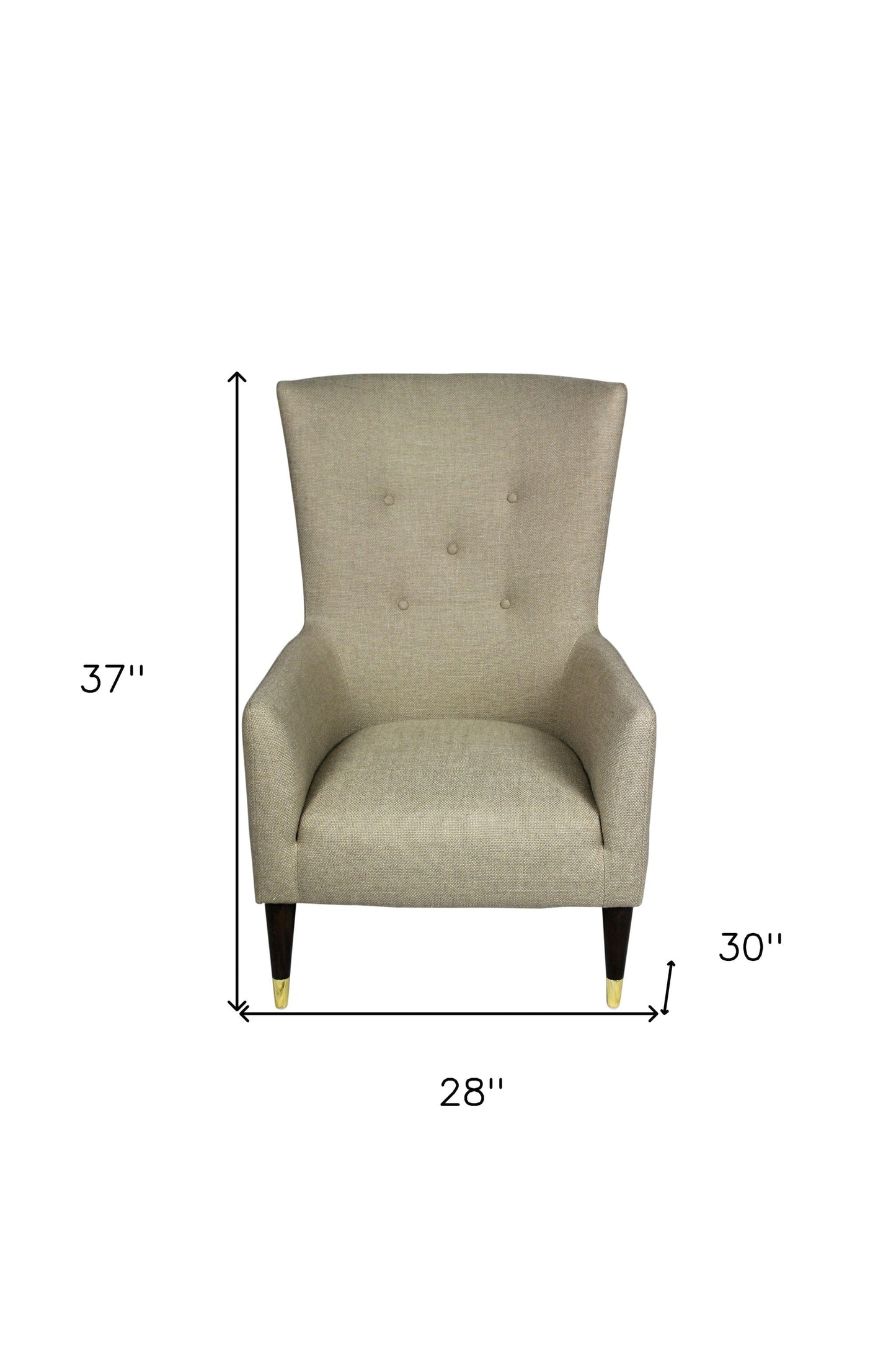 28" Sand 100% Polyester And Natural Solid Color Lounge Chair
