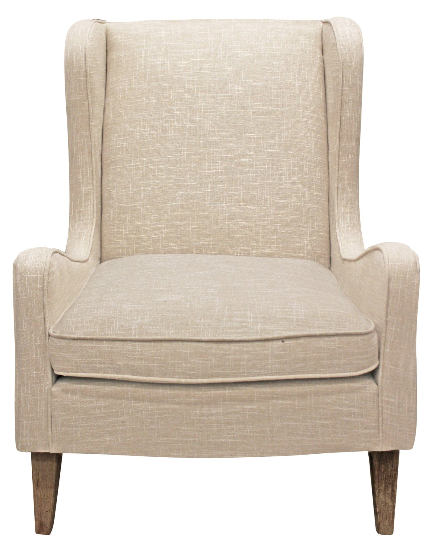 29" Natural Linen Solid Color Lounge Chair