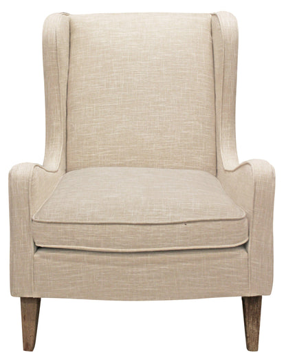 29" Natural Linen Solid Color Lounge Chair