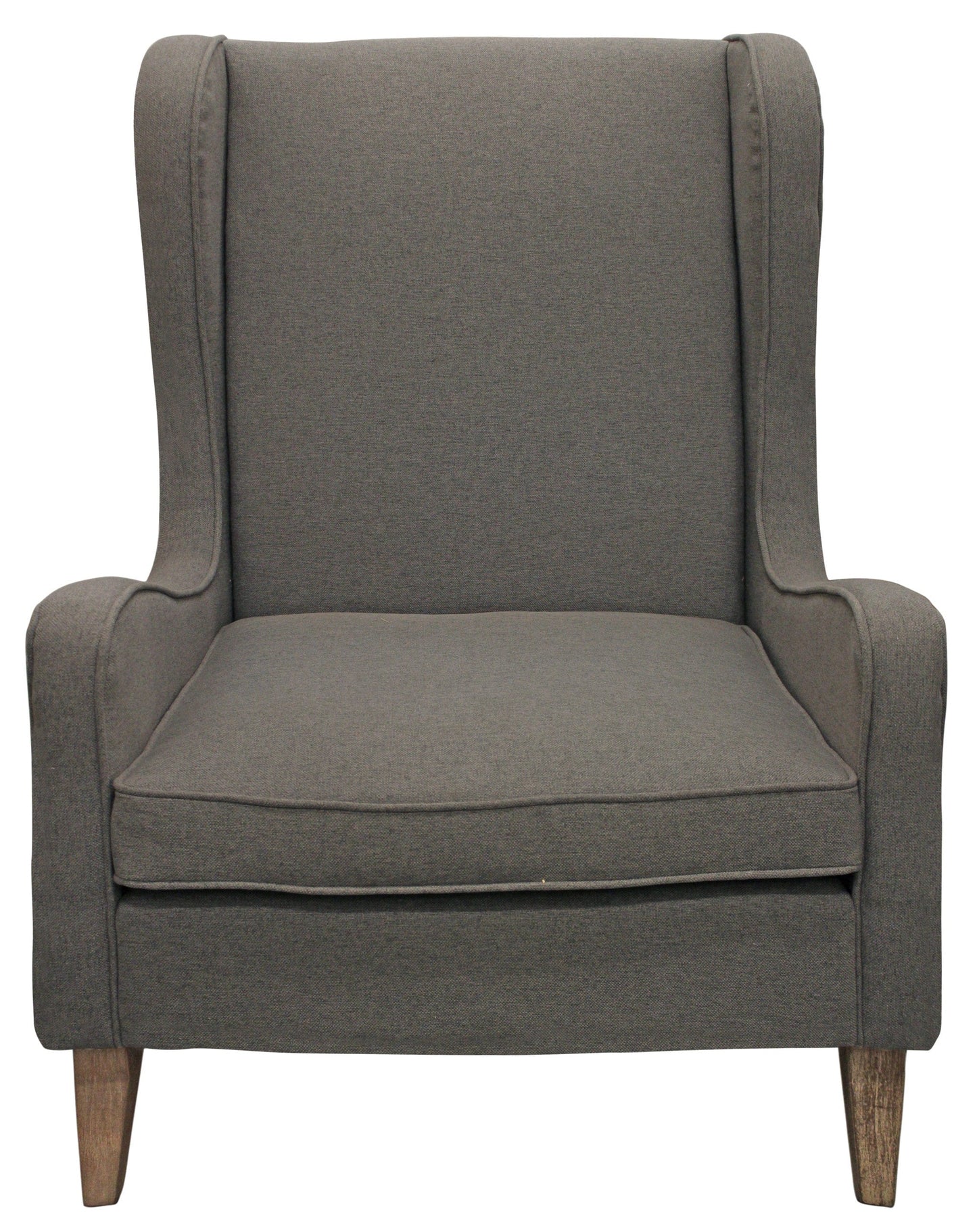 29" Gray Linen And Natural Solid Color Lounge Chair