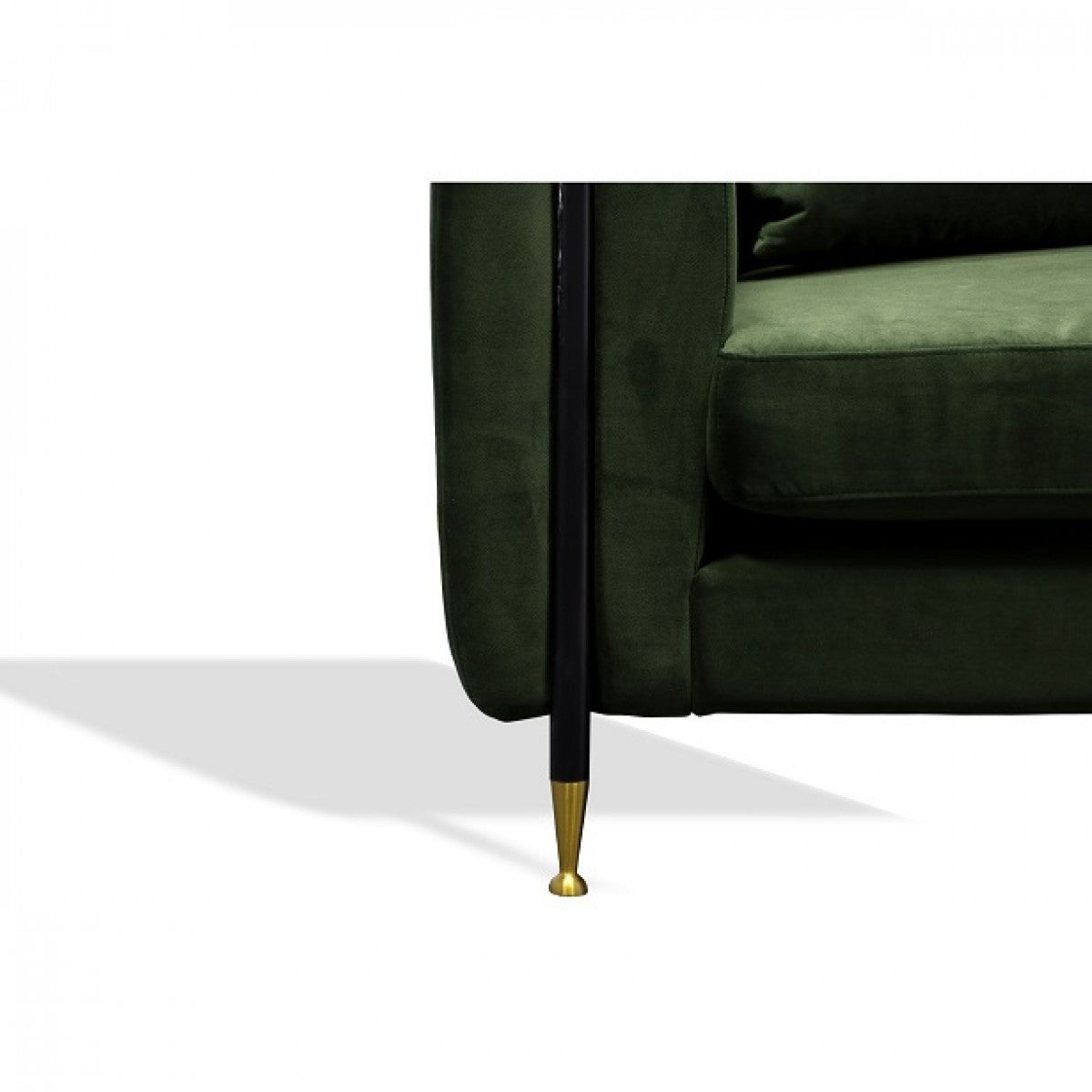 84" Dark Moss Green Velvet Standard Sofa