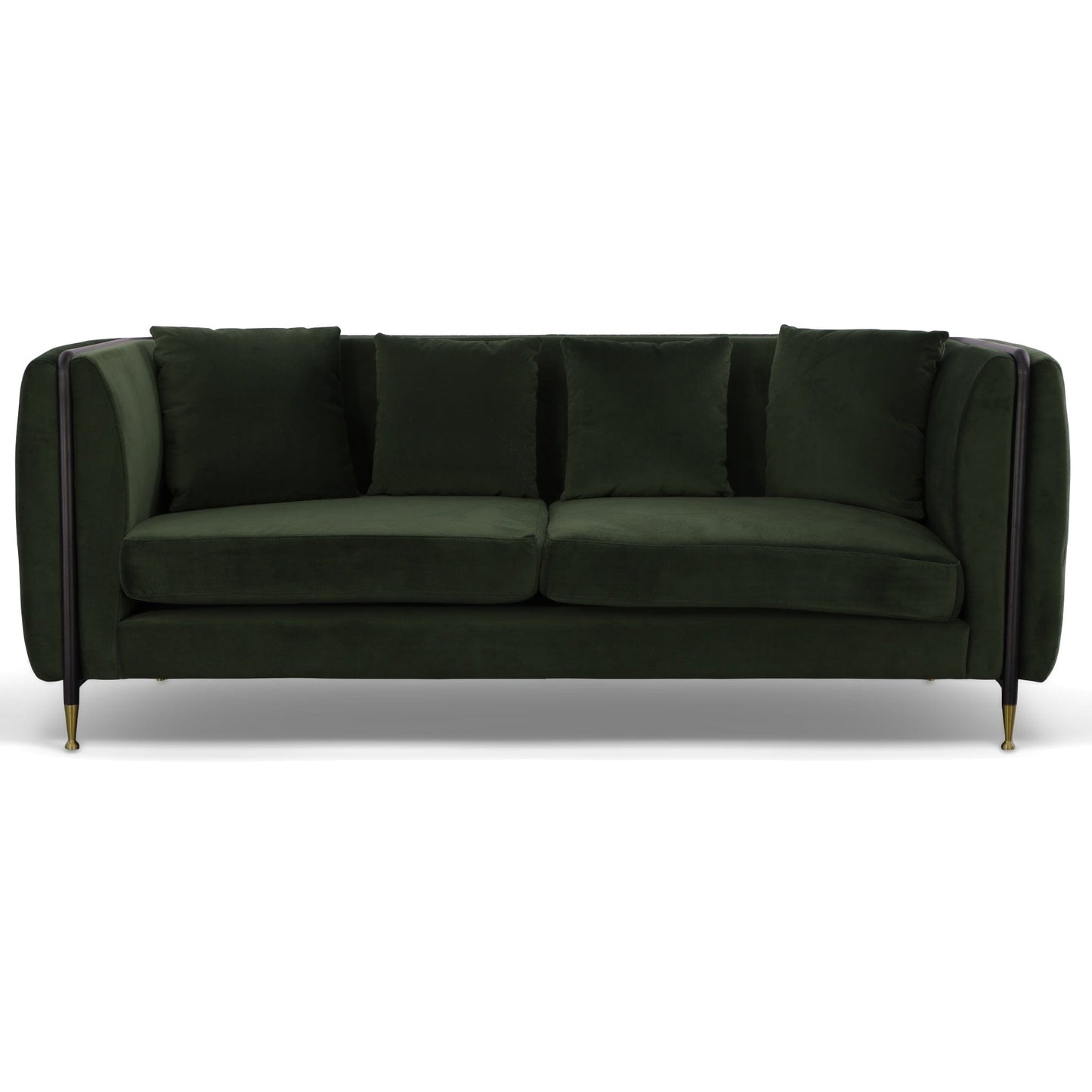 84" Dark Moss Green Velvet Standard Sofa