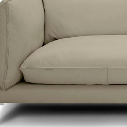 96" Taupe Top Grain Leather Standard Sofa