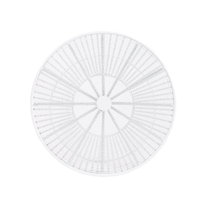 18" White Cinched Iron Round Top End Table