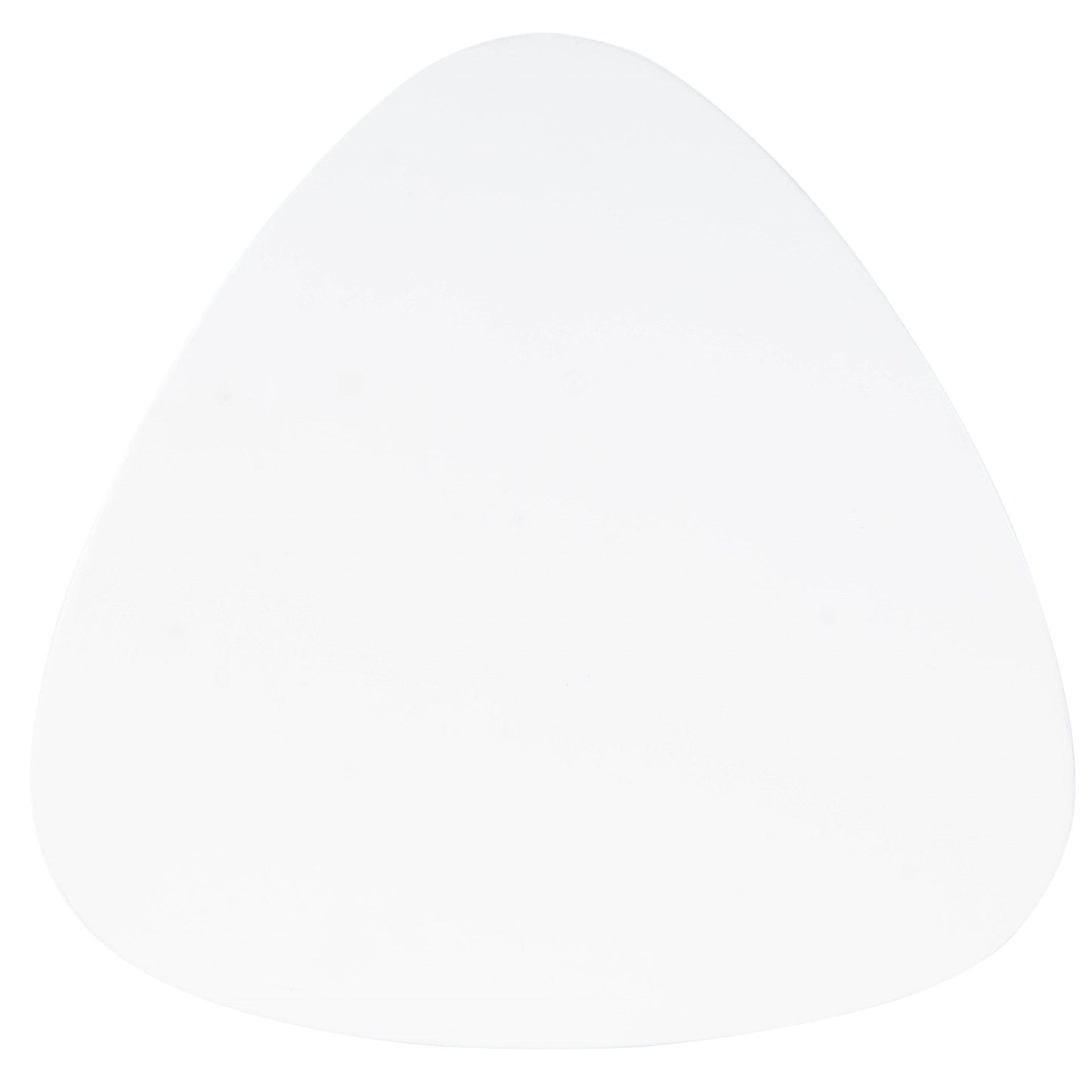 20" White and Natural Wood Triangle End Table