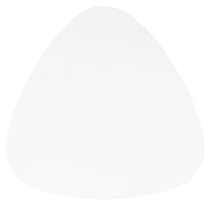 20" White and Natural Wood Triangle End Table